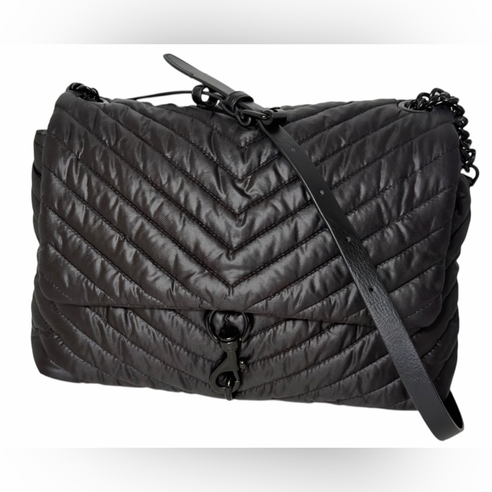 Rebecca Minkoff Edie Nylon Jumbo Shoulder Bag in Black Quilted Lightweight Purse